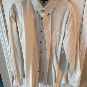 Cream Croft & Barrow Button Up w/ brown buttons